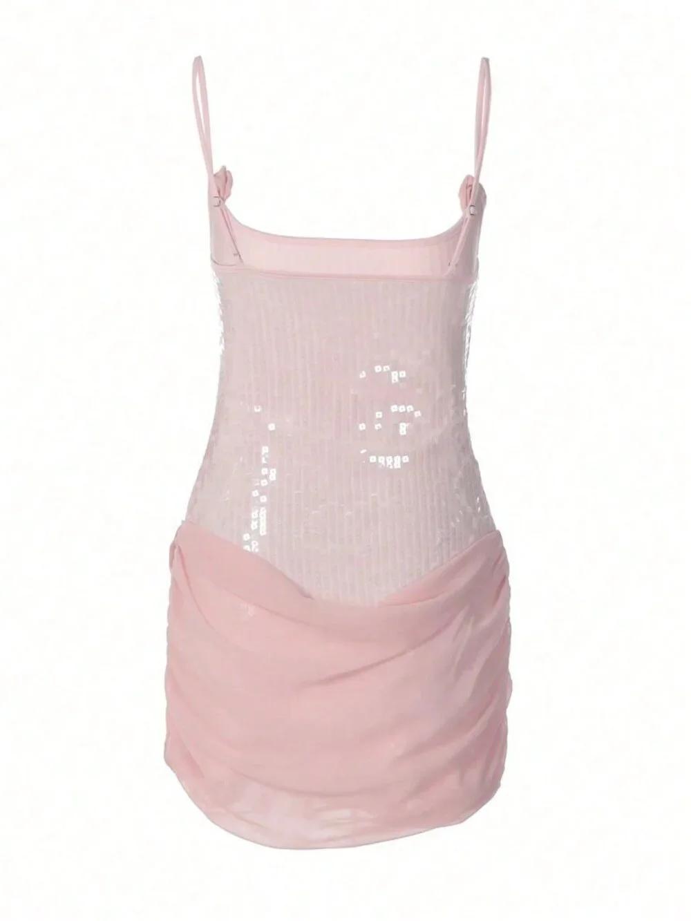 Pink Sexy Women's Sequin Spaghetti Strap Party Clubwear Holiday Vacation Dress - Picture 9 of 9